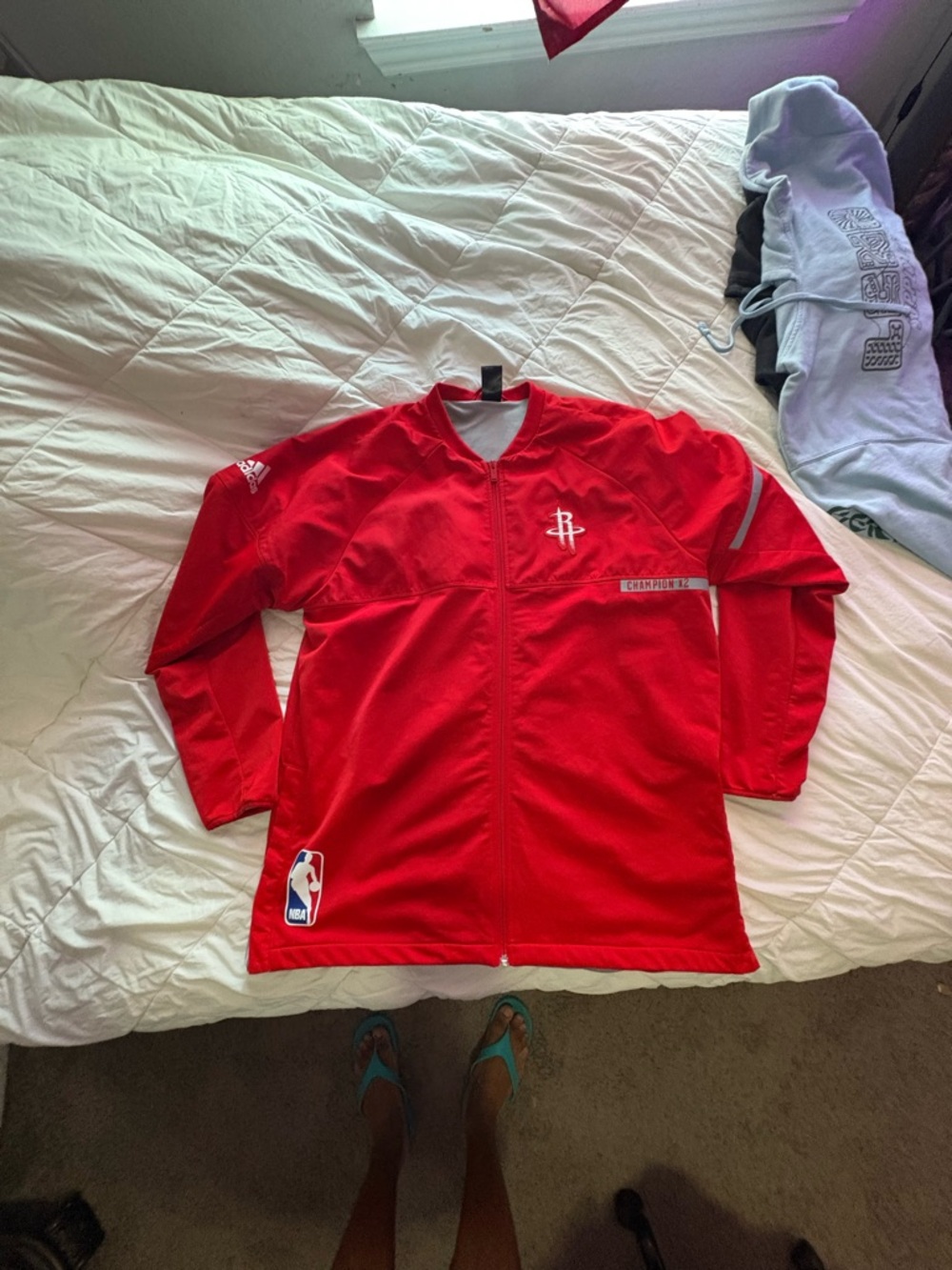 adidas Red and White Athletic Team Jacket